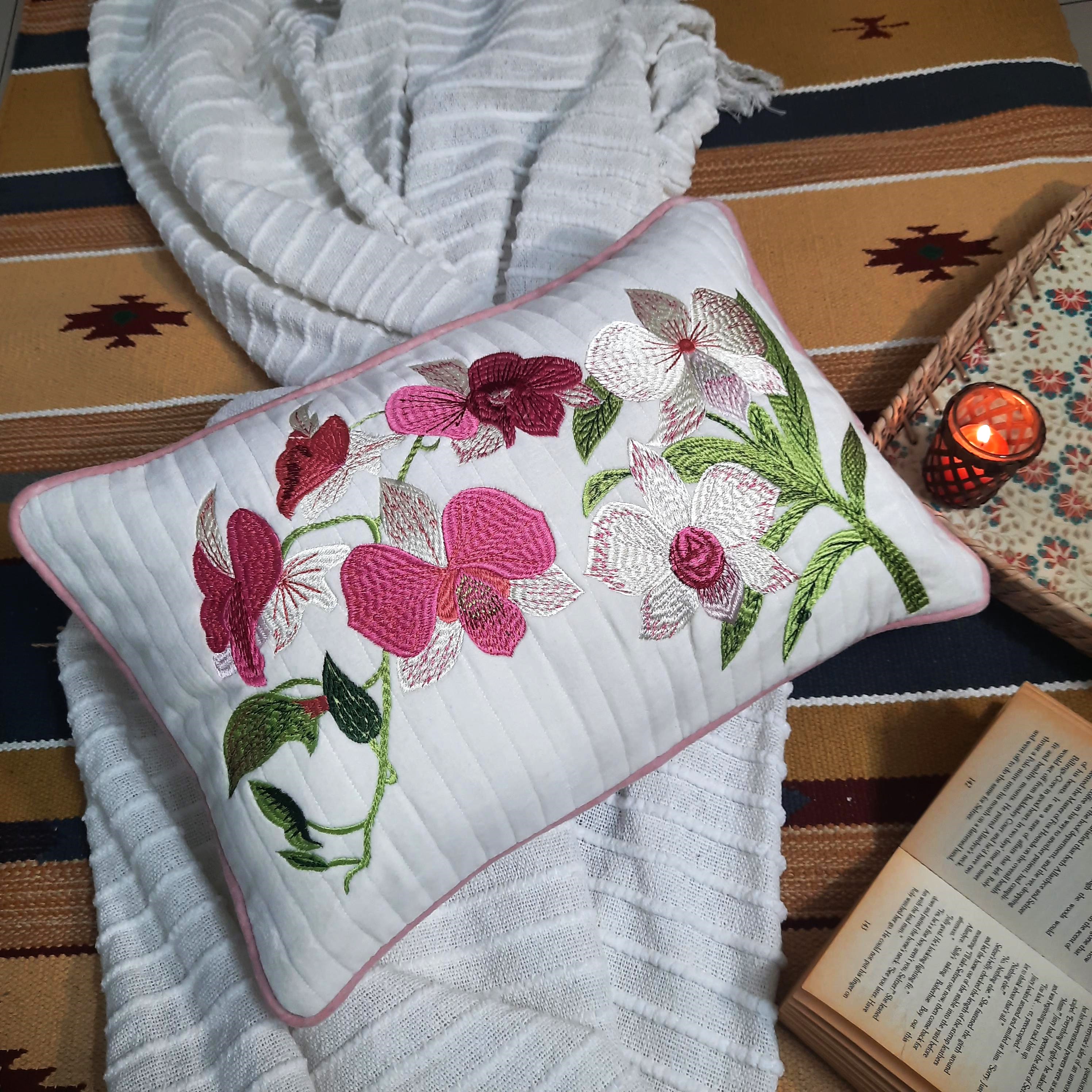 Nicotiana Embroidered Cover