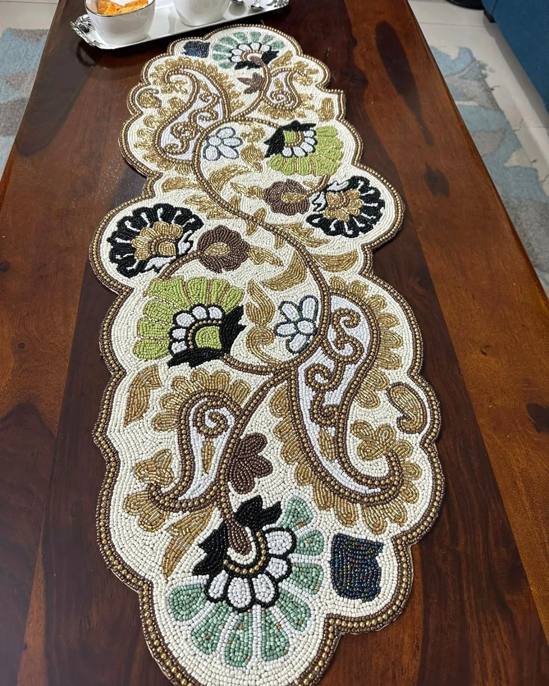 Handmade Beads Table Runner